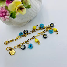 Load image into Gallery viewer, Light Blue - Daisy Millefiori Bracelet