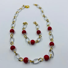 Load image into Gallery viewer, Fire Red Glass Silver Plated Bracelet