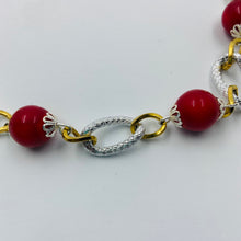 Load image into Gallery viewer, Fire Red Glass Silver Plated Necklace