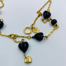 Load image into Gallery viewer, 18K gold plated, Black Murano Bead necklace
