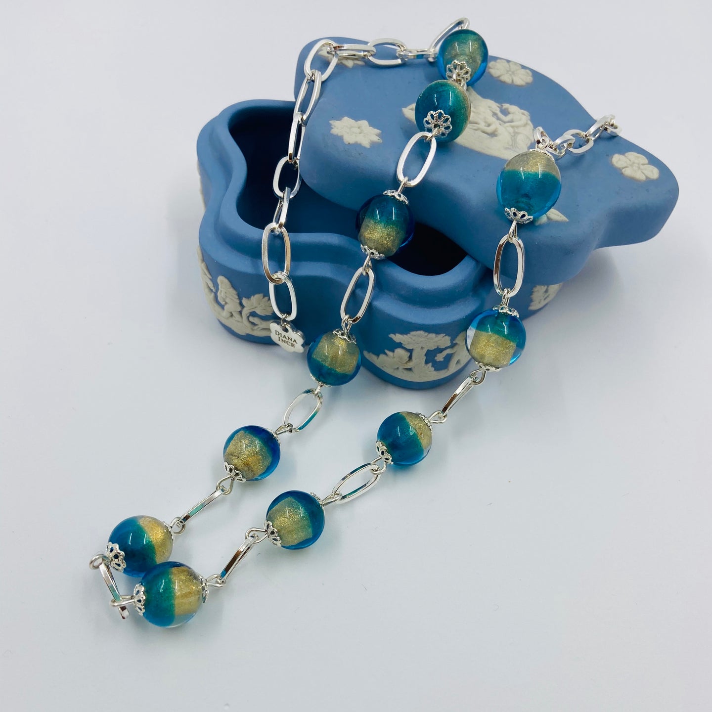 Halfmoon Murano Beads Necklace