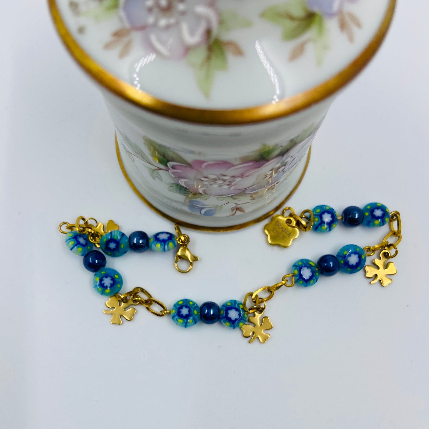 Millefiori Turquoise Colour Beads Bracelet