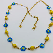 Load image into Gallery viewer, Yellow Italian Millefiori Beads Necklace
