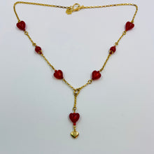 Load image into Gallery viewer, 18K gold plated, Red Murano Bead Necklace
