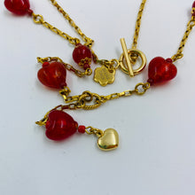 Load image into Gallery viewer, 18K gold plated, Red Murano Bead Necklace
