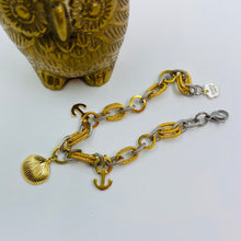 Load image into Gallery viewer, Silver and Gold Plated Marine Theme Bracelet
