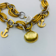 Load image into Gallery viewer, Silver and Gold Plated Marine Theme Bracelet
