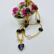 Load image into Gallery viewer, Double Strand Pink-Violet Murano beads on Czech sand beads.
