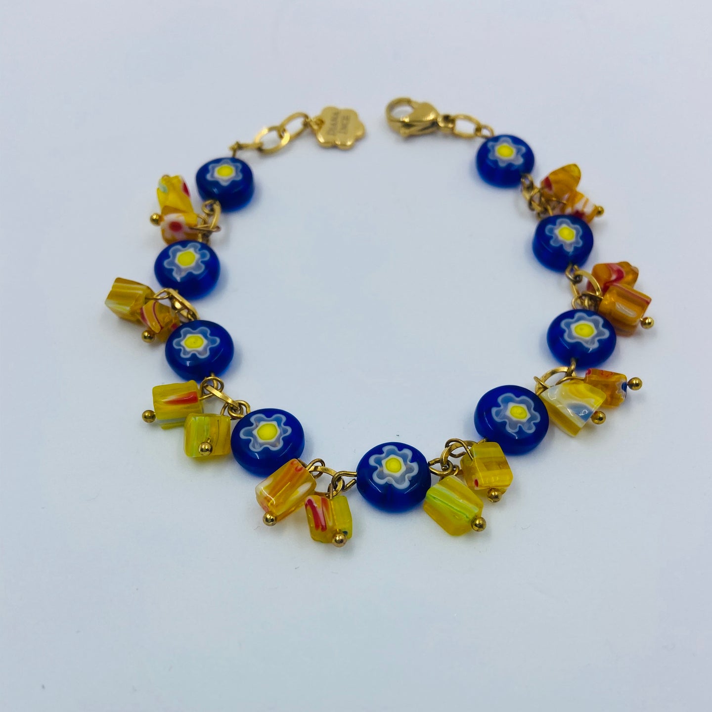 Millefiori Blue-Yellow Bracelet