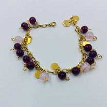 Load image into Gallery viewer, Boysenberry Coloured Agate Stone Bracelet
