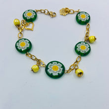 Load image into Gallery viewer, Big Green Millefiori Beads Bracelet
