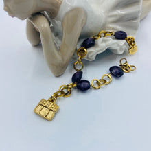 Load image into Gallery viewer, Purple Murano Beads Purse Charm Bracelet
