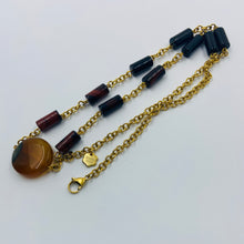 Load image into Gallery viewer, Dark Honey Agate Stone Eleven Design Necklace
