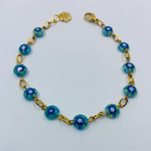 Load image into Gallery viewer, Millefiori Straight Turquoise Colour Beads Bracelet
