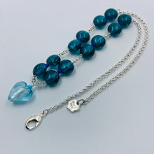 Load image into Gallery viewer, Hearth Pendant Blue Murano Beads Necklace
