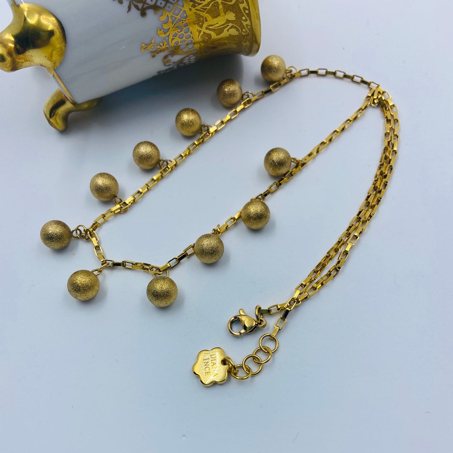 18K Gold Plated, Golden Balls Necklace