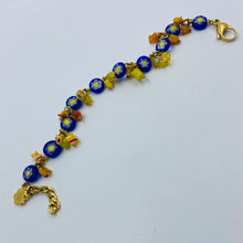 Load image into Gallery viewer, Millefiori Blue-Yellow Longer Bracelet
