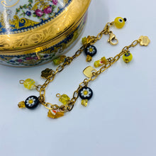 Load image into Gallery viewer, Millefiori Black-Yellow Bracelet
