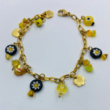 Load image into Gallery viewer, Millefiori Black-Yellow Bracelet
