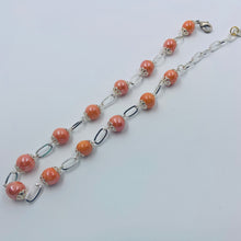 Load image into Gallery viewer, Fire Orange Colours Porcelain Silver Plated Necklace
