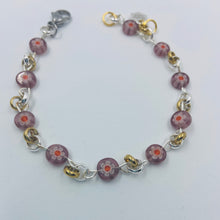 Load image into Gallery viewer, Millefiori Straight Purple-Red Colour Beads Bracelet
