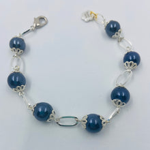 Load image into Gallery viewer, Cobalt Porcelain Silver Plated Bracelet
