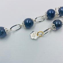 Load image into Gallery viewer, Cobalt Porcelain Silver Plated Bracelet
