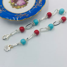 Load image into Gallery viewer, Red-Blue Navy Design Glass Beads Bracelet
