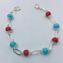 Load image into Gallery viewer, Red-Blue Navy Design Glass Beads Bracelet
