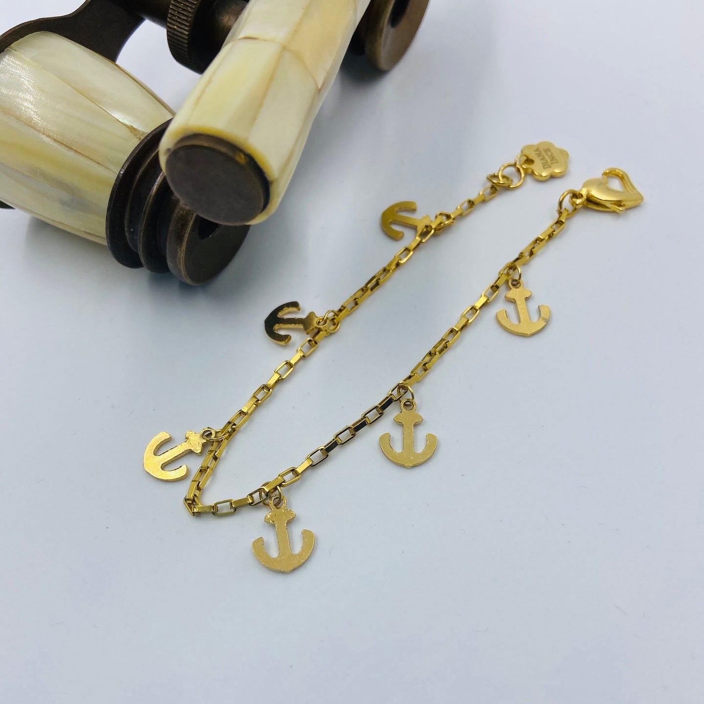 Six-Anchor 18K Gold Plated Bracelet