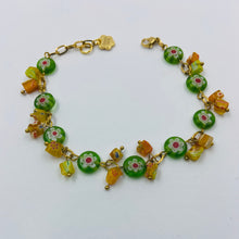 Load image into Gallery viewer, Millefiori Green-Red Bracelet
