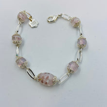 Load image into Gallery viewer, Pinkish Lampwork Glass Beads Bracelet
