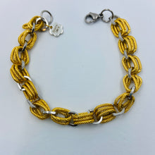 Load image into Gallery viewer, Three Rings Interwoven Silver and Gold Plated Rings Bracelet
