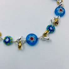 Load image into Gallery viewer, Millefiori Straight Blue - Turquoise Colour Beads Bracelet
