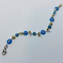 Load image into Gallery viewer, Millefiori Straight Blue - Turquoise Colour Beads Bracelet
