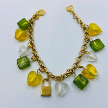 Load image into Gallery viewer, Yelow-Green-White Murano Beads Charm Bracelets
