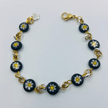 Load image into Gallery viewer, Millefiori Daisy Woven Chain Bracelet
