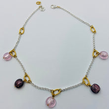 Load image into Gallery viewer, Pink - Grape Colour Murano Bead Necklace
