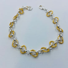 Load image into Gallery viewer, Alligator Back Silver and Gold Plated Rings Chain Bracelet
