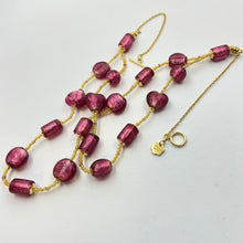 Load image into Gallery viewer, Double Strand Hot Pink Murano Beads on Czech Sand Beads.
