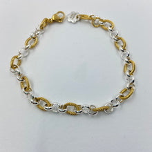 Load image into Gallery viewer, Interwoven Three Silver and One Gold Pattern Plated Chain Bracelet
