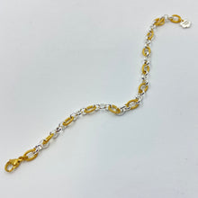 Load image into Gallery viewer, Interwoven Three Silver and One Gold Pattern Plated Chain Bracelet
