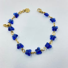 Load image into Gallery viewer, Blue Butterfly Glass Bead Bracelet
