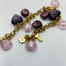 Load image into Gallery viewer, Cotton Pink -Grape Murano Beads Bracelet
