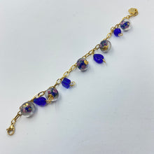 Load image into Gallery viewer, Purple Rose Lampwork Bead 18K Gold Plated Bracelet
