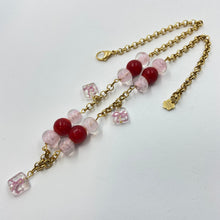 Load image into Gallery viewer, Coal Red - Baby Pink  Lampwork Bead Necklace
