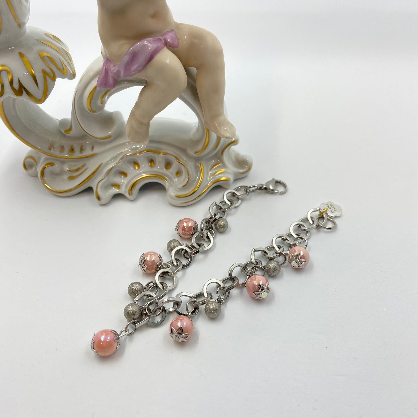 Pearl Pink Porcelain Gold Plated Bracelet