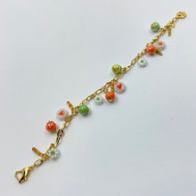 Load image into Gallery viewer, Orange-Green Millefiori - Porcelain Bracelet
