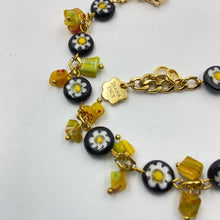 Load image into Gallery viewer, Millefiori Black Daisy Bracelet
