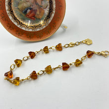 Load image into Gallery viewer, Nugget Amber Czech Glass Bead Bracelet
